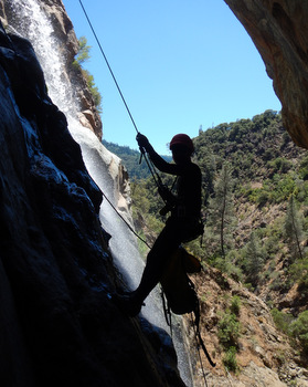 Luca rappeling